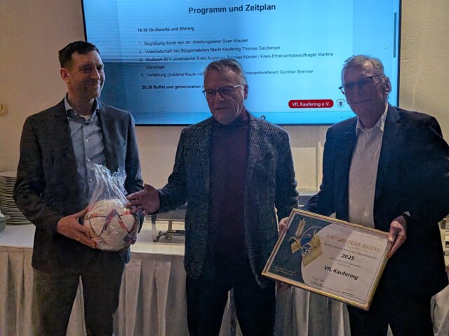 Goldene Raute mit Ähre für den VfL Kaufering 